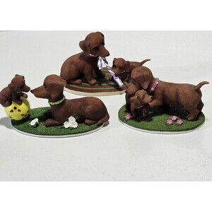 Hamilton Collection Dachshunds Figurines Set of 3 *Numbered*